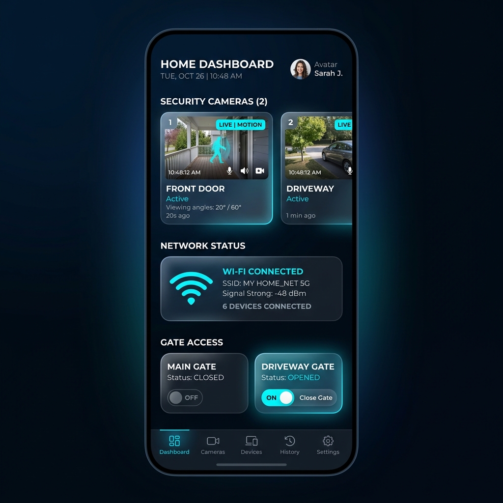 Dashboard Mobile de Segurança e CFTV